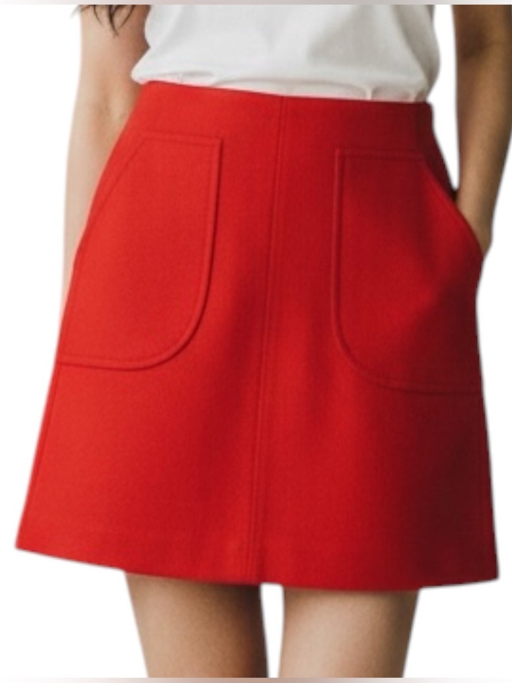 Loft Orange Pockets Straight Skirt NWOT Size 0 School Y2K